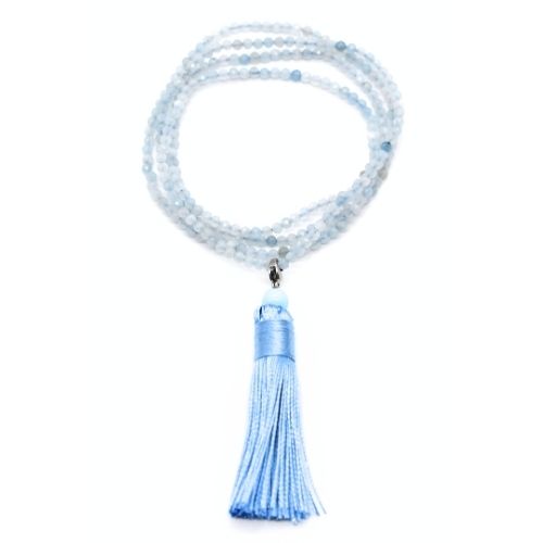 <strong>COLLIER MALA FACETTÉ </strong>AIGUE MARINE Qualité A