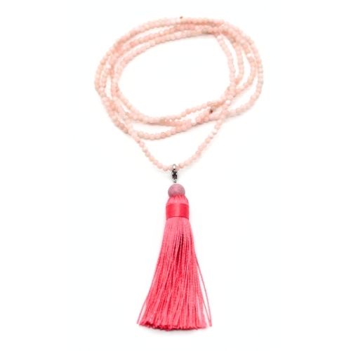 <strong>COLLIER MALA FACETTÉ </strong>OPALE ROSE Qualité A