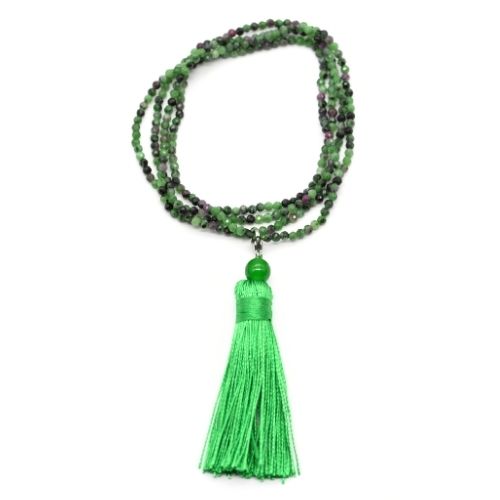 <strong>COLLIER MALA FACETTÉ </strong> RUBIS ZOÏSITE Qualité A