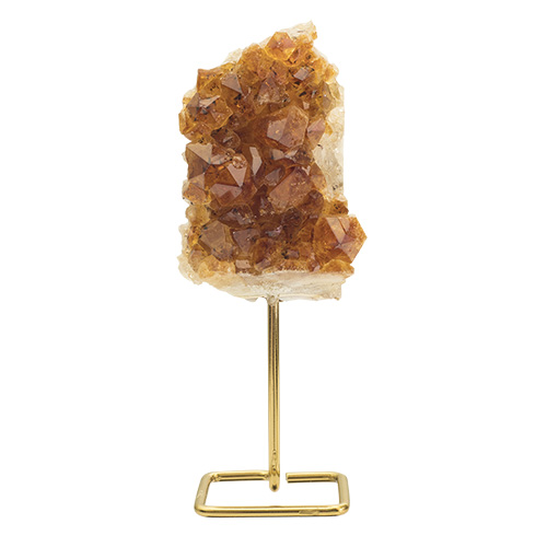 PETITE DRUZE DE CITRINE SUR PRÉSENTOIR DORÉ