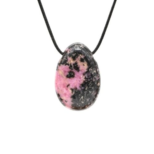 PENDENTIFS GALETS PERCÉS RHODONITE (5 pièces) Qualité A