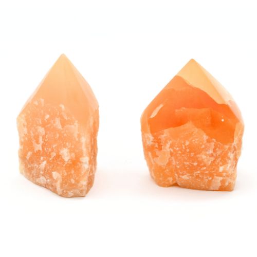 POINTES SEMI-POLIE EN  <strong>CALCITE ORANGE</strong> (500 Gr )