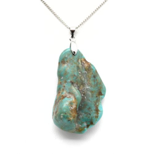 PENDENTIF EN <strong>TURQUOISE VÉRITABLE</strong> (La pièce) 